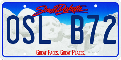 SD license plate 0SLB72