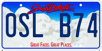 SD license plate 0SLB74