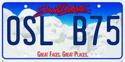 SD license plate 0SLB75