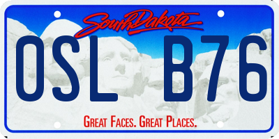 SD license plate 0SLB76
