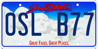 SD license plate 0SLB77