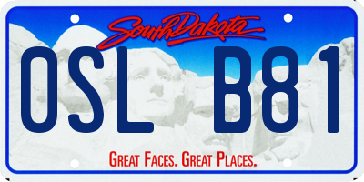 SD license plate 0SLB81