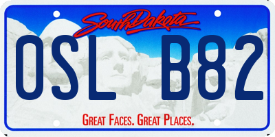 SD license plate 0SLB82