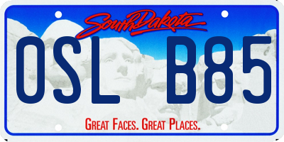 SD license plate 0SLB85