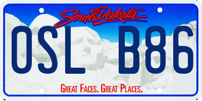 SD license plate 0SLB86