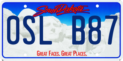 SD license plate 0SLB87