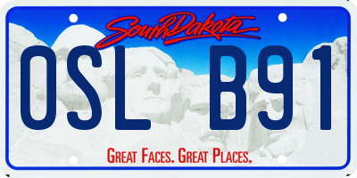 SD license plate 0SLB91