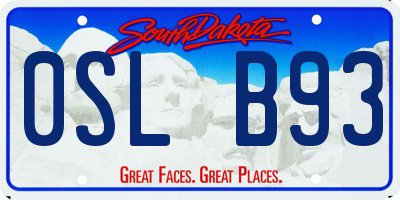 SD license plate 0SLB93