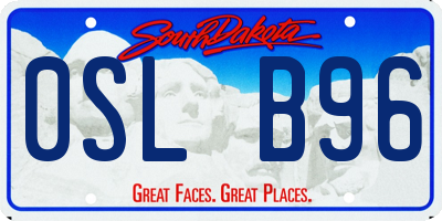 SD license plate 0SLB96