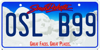 SD license plate 0SLB99