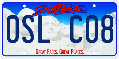 SD license plate 0SLC08