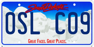 SD license plate 0SLC09