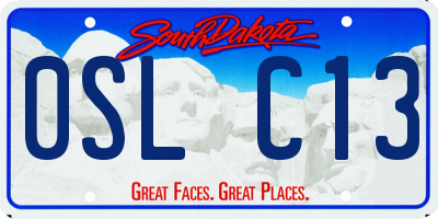 SD license plate 0SLC13