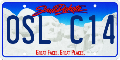SD license plate 0SLC14