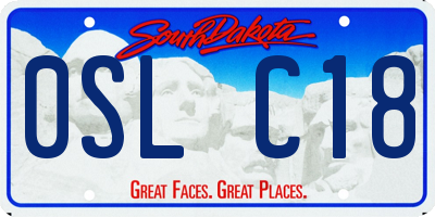 SD license plate 0SLC18