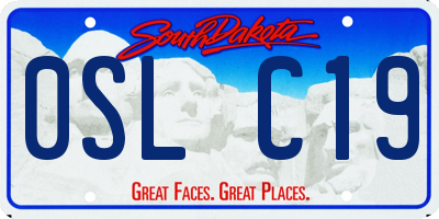 SD license plate 0SLC19