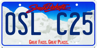 SD license plate 0SLC25