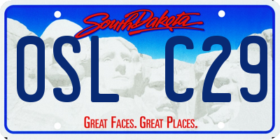 SD license plate 0SLC29