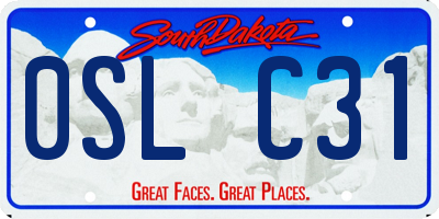 SD license plate 0SLC31