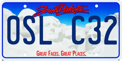 SD license plate 0SLC32