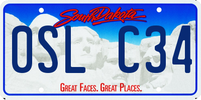SD license plate 0SLC34