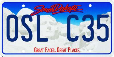 SD license plate 0SLC35