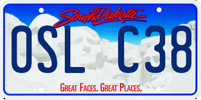 SD license plate 0SLC38