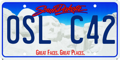 SD license plate 0SLC42
