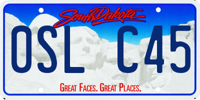 SD license plate 0SLC45