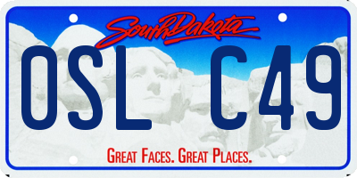 SD license plate 0SLC49