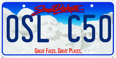 SD license plate 0SLC50