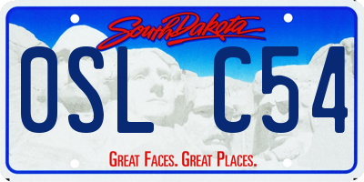 SD license plate 0SLC54