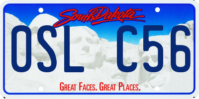 SD license plate 0SLC56