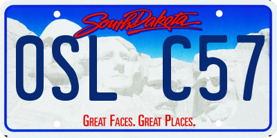 SD license plate 0SLC57