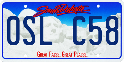 SD license plate 0SLC58