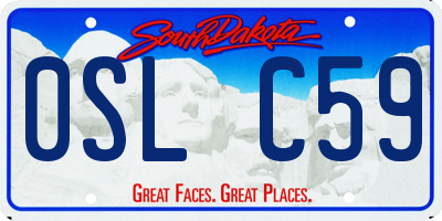 SD license plate 0SLC59