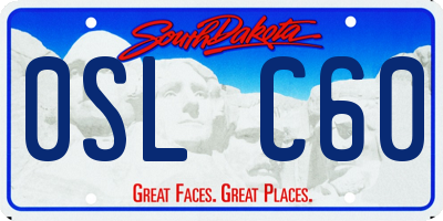 SD license plate 0SLC60