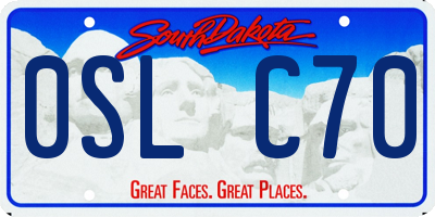 SD license plate 0SLC70