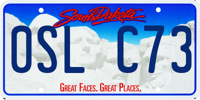 SD license plate 0SLC73