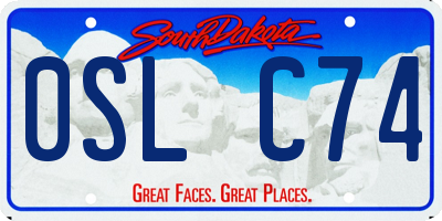 SD license plate 0SLC74