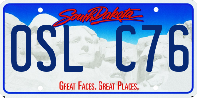 SD license plate 0SLC76