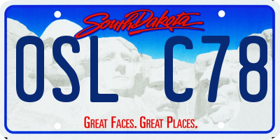 SD license plate 0SLC78
