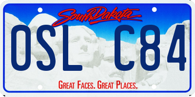 SD license plate 0SLC84