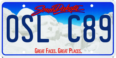 SD license plate 0SLC89