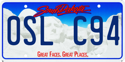 SD license plate 0SLC94