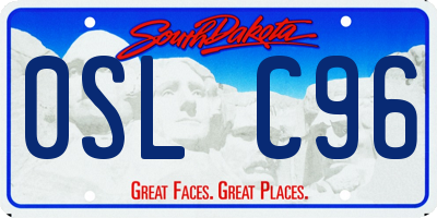 SD license plate 0SLC96
