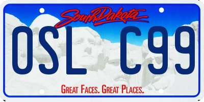 SD license plate 0SLC99
