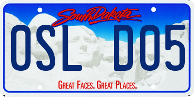 SD license plate 0SLD05
