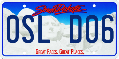 SD license plate 0SLD06