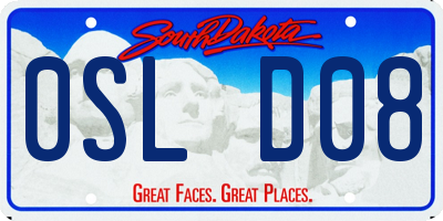 SD license plate 0SLD08